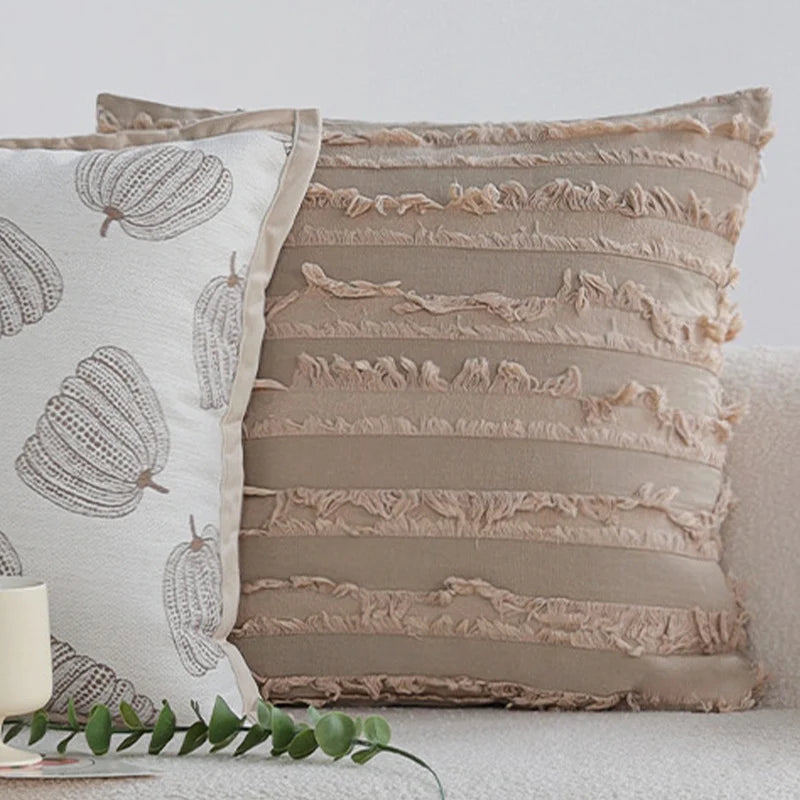 Decorative Cushion Textured Cotton Removable Washable Cover 18x18in