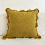 Decorative Cushion Velvet-Like Fabric & Wavy Edge