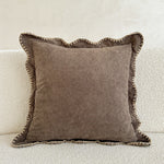 Decorative Cushion Velvet-Like Fabric & Wavy Edge