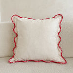 Decorative Cushion Velvet-Like Fabric & Wavy Edge