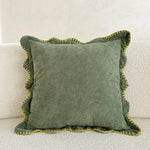 Decorative Cushion Velvet-Like Fabric & Wavy Edge