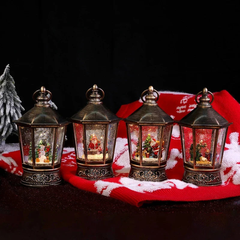 Decorative Lantern Gold Christmas Motifs Indoor & Outdoor