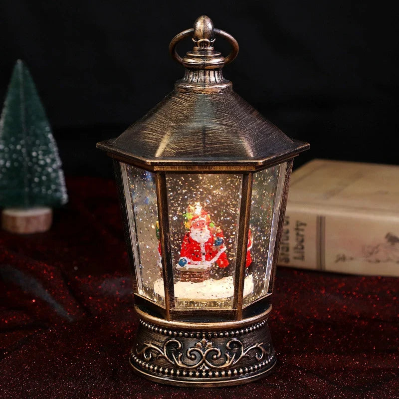 Decorative Lantern Gold Christmas Motifs Indoor & Outdoor