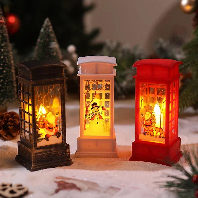 Decorative Lantern Hand-Painted Snowman Warm White LED