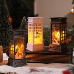 Decorative Lantern Hand-Painted Snowman Warm White LED
