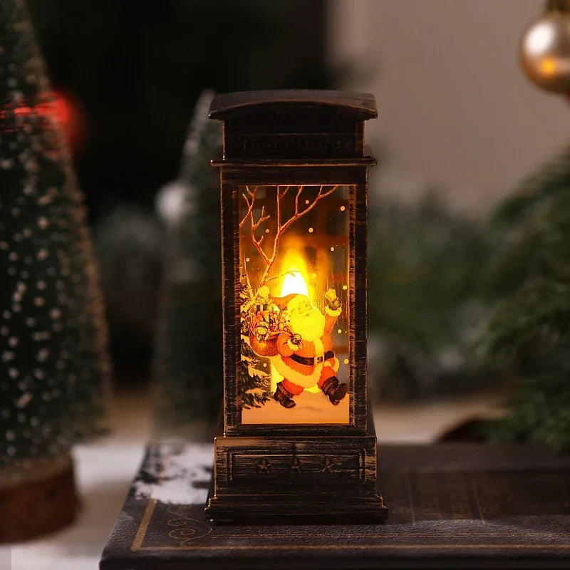 Decorative Lantern Hand-Painted Snowman Warm White LED