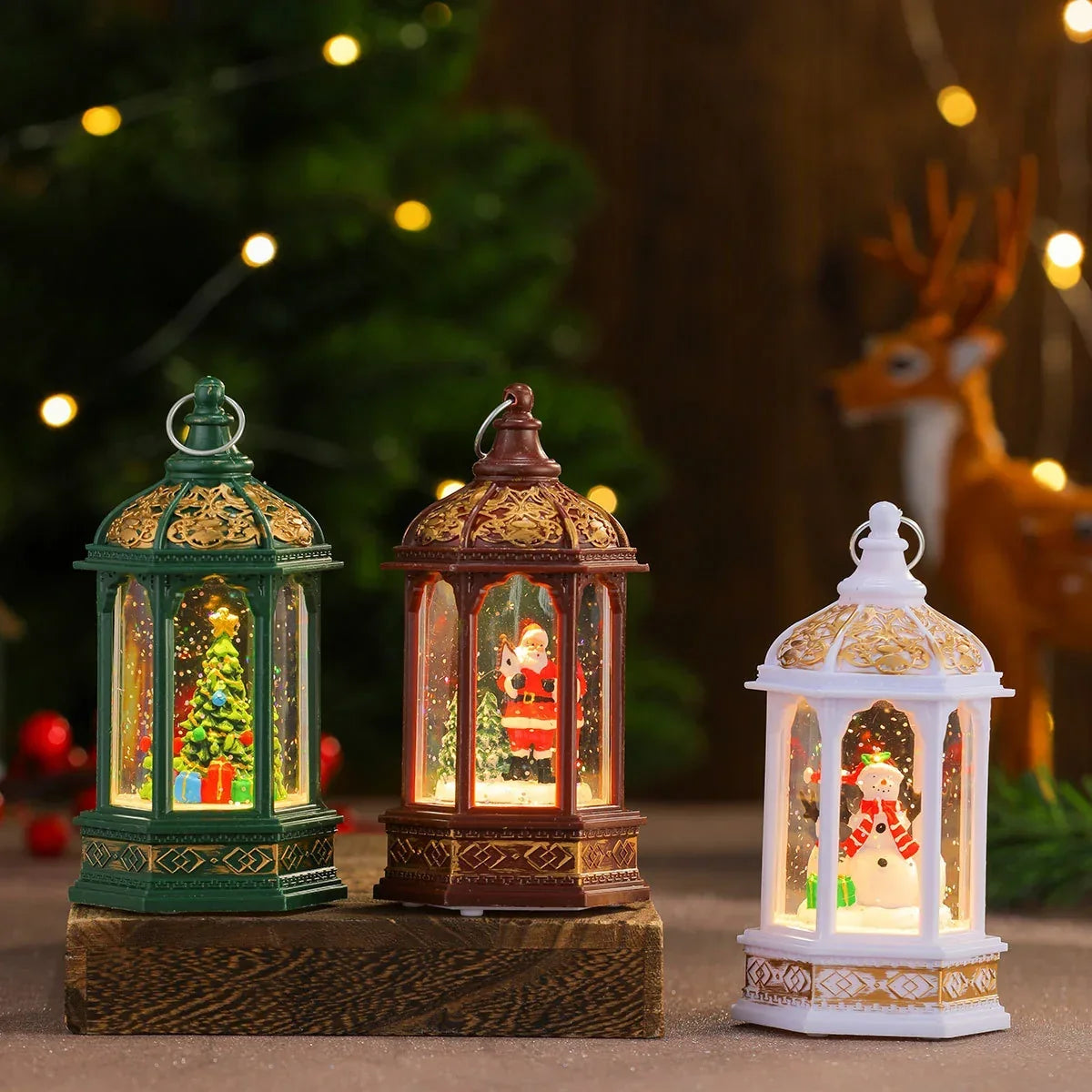 Decorative Lantern Holiday Figurine Warm LED & Battery-Operated