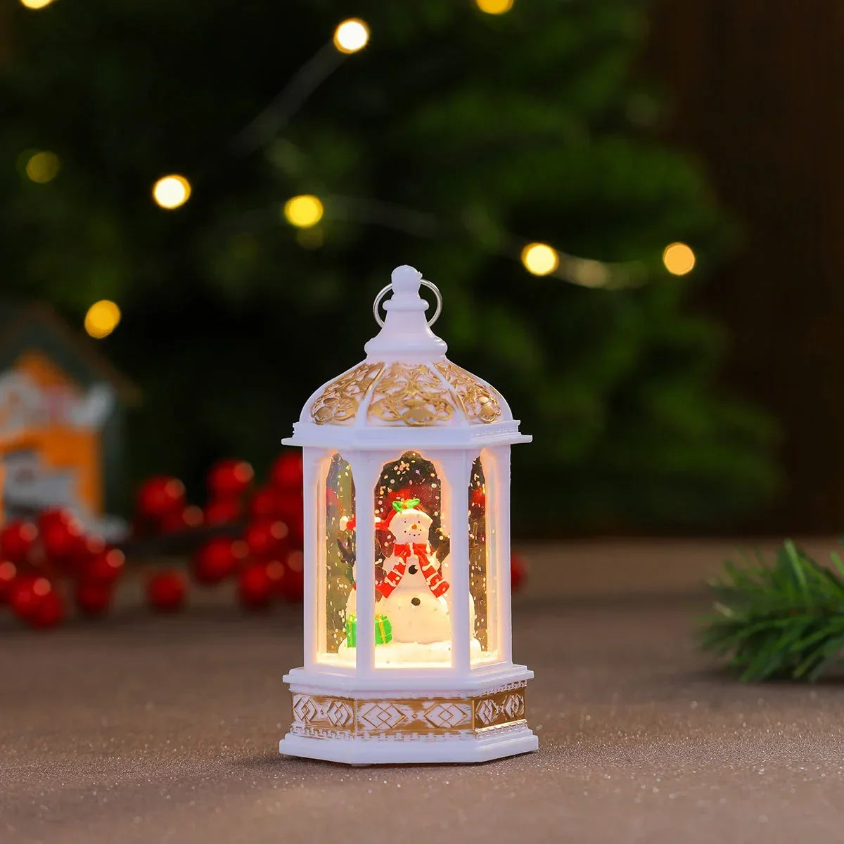 Decorative Lantern Holiday Figurine Warm LED & Battery-Operated