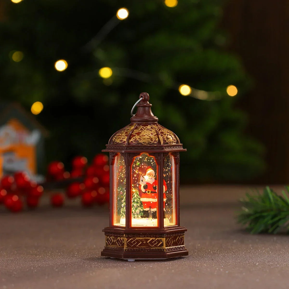 Decorative Lantern Holiday Figurine Warm LED & Battery-Operated
