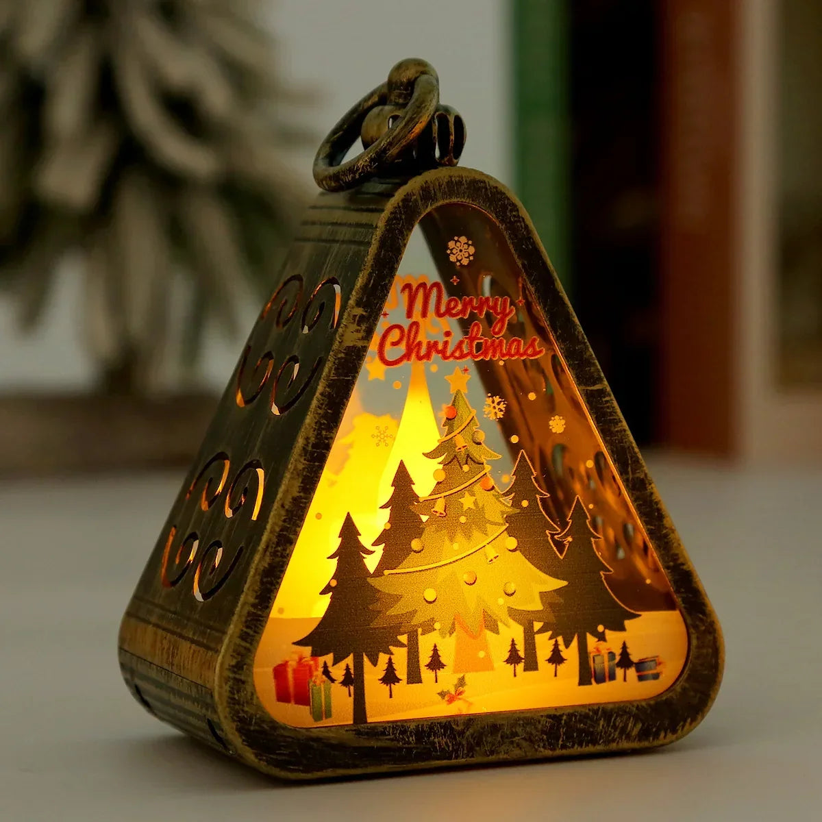 Decorative Lantern House-Shaped Soft-Glow LED Festive Motifs