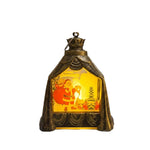 Decorative Lantern Snowman Scene Soft Glow Battery Free