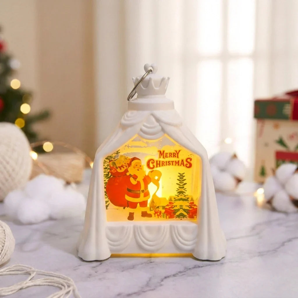 Decorative Lantern Snowman Scene Soft Warm Glow Durable Design