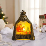 Decorative Lantern Snowman Winter Scene Soft Ambient Light