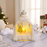 Decorative Lantern Snowman Winter Scene Soft Ambient Light