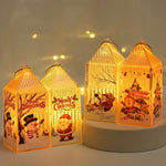 Decorative Lantern Warm LED Snowman & Moose