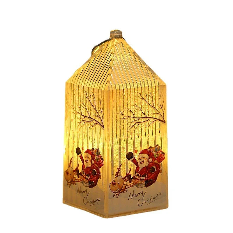 Decorative Lantern Warm LED Snowman & Moose