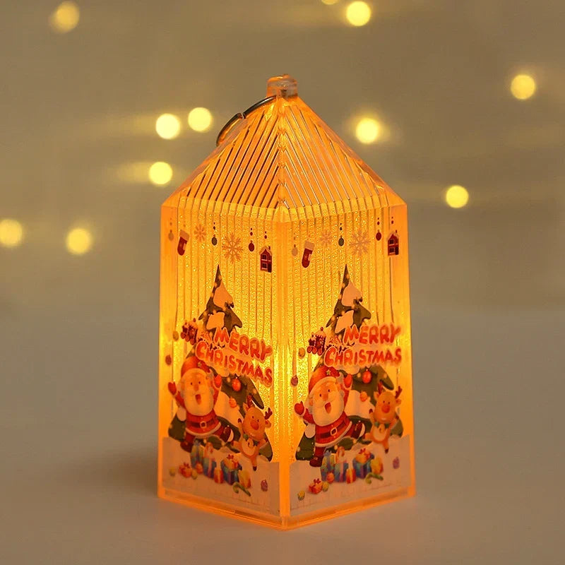 Decorative Lantern Warm LED Snowman & Moose