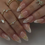Decorative Nail Art Gold Accents & Intricate Design
