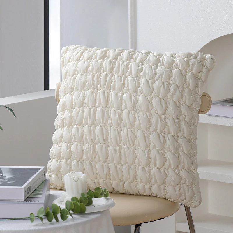 Decorative Pillow Cover 18x18in Botanical Embroidery Cotton-Linen Blend