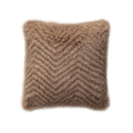 Decorative Pillow Cover Chevron Faux Fur Removable & Washable