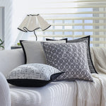 Decorative Pillow Cover Cotton-Linen Blend Abstract Grid