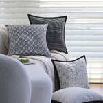 Decorative Pillow Cover Cotton-Linen Blend Abstract Grid