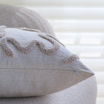 Decorative Pillow Cover Cotton-Linen Curved Tufting Hidden Zipper