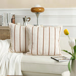 Decorative Pillow Cover Cotton-Linen & Hand-Crocheted 24 x 24