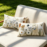 Decorative Pillow Cover Embroidered Chenille Linen-Blend Removable