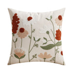 Decorative Pillow Cover Embroidered Chenille Linen-Blend Removable