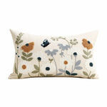 Decorative Pillow Cover Embroidered Chenille Linen-Blend Removable