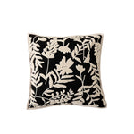 Decorative Pillow Cover Flock Embroidered Piped Edge 18x18