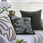 Decorative Pillow Cover Hand-Tufted Loop Cotton-Linen 18x18