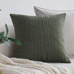 Decorative Pillow Cover Hand-Tufted Loop Cotton-Linen 18x18