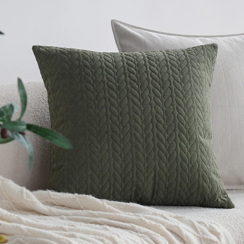 Decorative Pillow Cover Hand-Tufted Loop Cotton-Linen 18x18