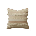 Decorative Pillow Cover Handwoven Boucle & Fringe Cotton-Linen