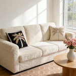 Decorative Pillow Cover High-Relief Palm Embroidery Linen-Look