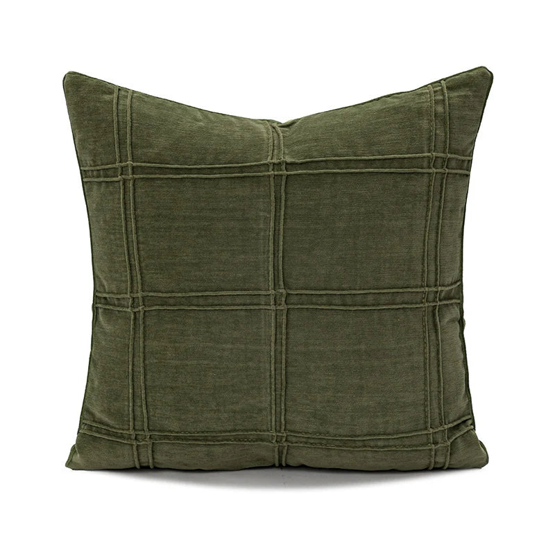 Decorative Pillow Cover Jacquard Houndstooth Machine Washable 18x18 Inch