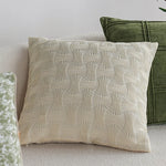 Decorative Pillow Cover Jacquard Houndstooth Machine Washable 18x18 Inch