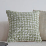 Decorative Pillow Cover Jacquard Houndstooth Machine Washable 18x18 Inch