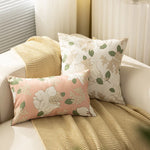 Decorative Pillow Cover Reversible Sketched Floral Linen-Look