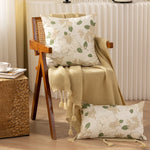 Decorative Pillow Cover Reversible Sketched Floral Linen-Look