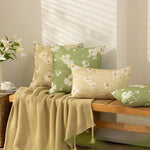 Decorative Pillow Cover Reversible Sketched Floral Linen-Look