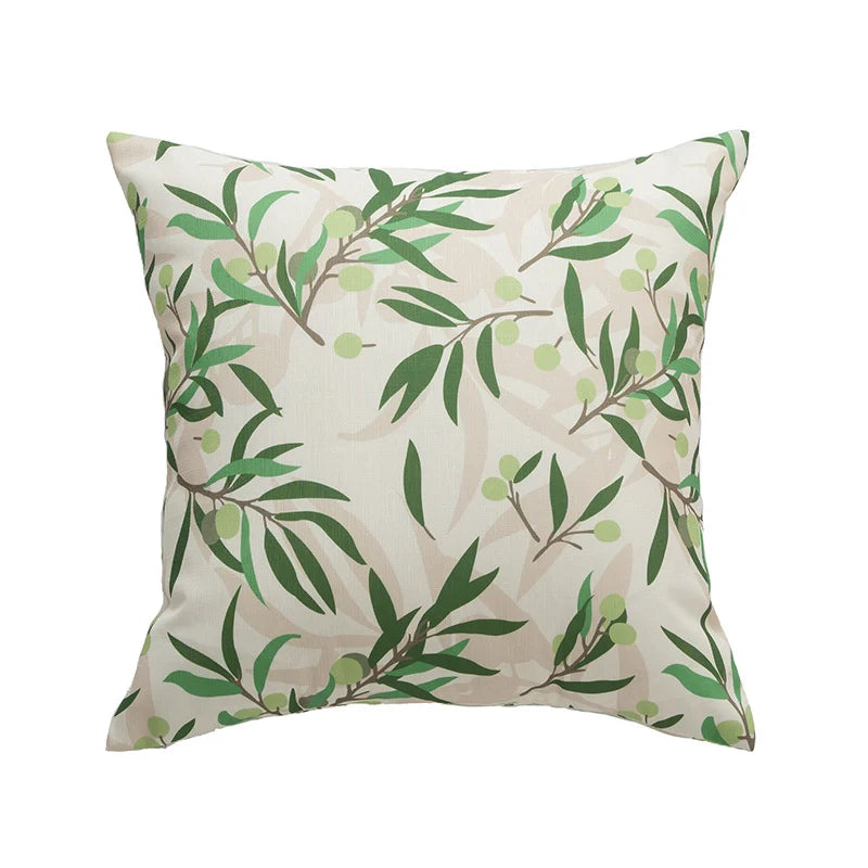 Decorative Pillow Cover Reversible Sketched Floral Linen-Look
