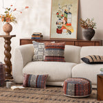 Decorative Pillow Cover Textured Block-Stripe Cotton Blend Concealed Zipper