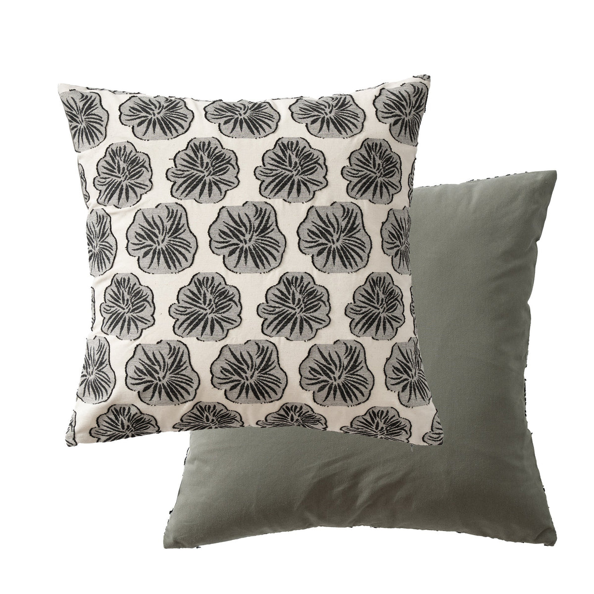 Decorative Pillow Double-Sided Embroidered Linen-Cotton Blend Removable Cover