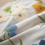 Decorative Pillow Embroidered Botanical Linen Blend 18x18