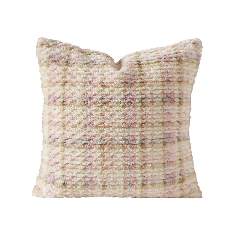 Decorative Pillow Faux Fur Chenille Easy-Care Cover