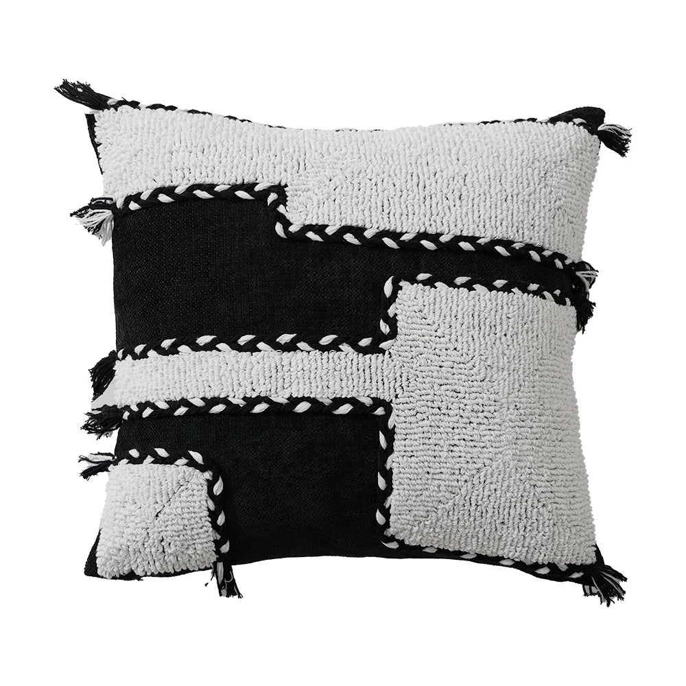 Decorative Pillow Hand-Tufted High-Pile Geometric Removable Cover