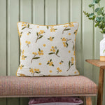 Decorative Pillow Linen Blend Floral Embroidery Removable Cover